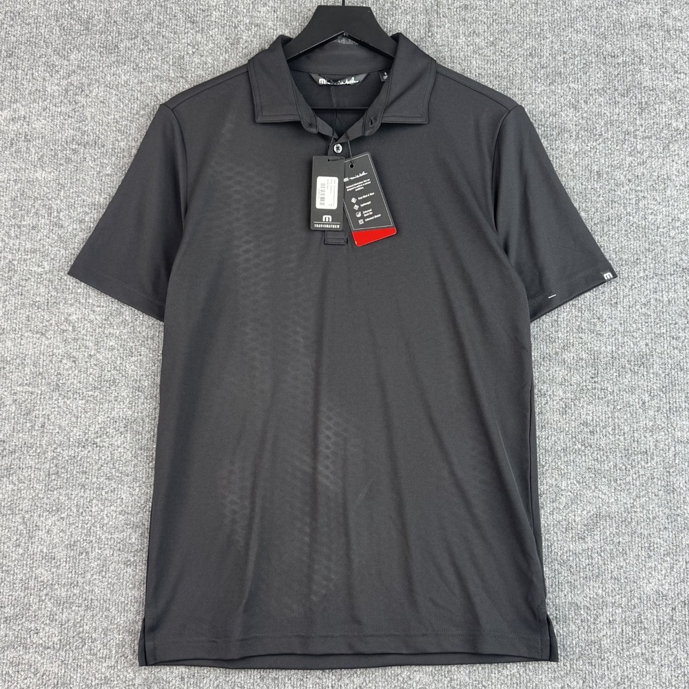 Travis Mathew Performance Polo Shirt Mens Black S Coto Golf Short Sleeve NWT